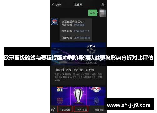 欧冠晋级路线与赛程提醒冲刺阶段强队谁更稳形势分析对比评估 欧冠晋级路线与赛程提醒冲刺阶段强队谁更稳形势分析对比评估